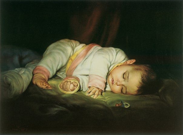 “Resting Child (Wishes Whispered from the Moon, Many Years Before the Storm)” by Bob Rich